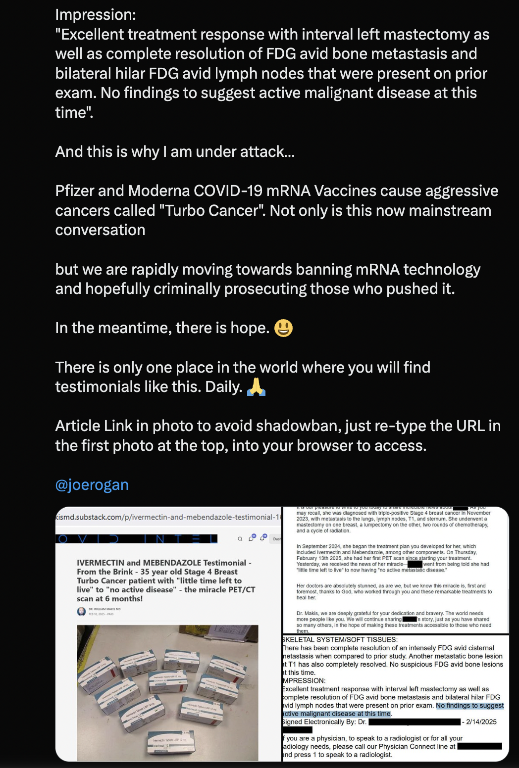 cancer healing testimonial