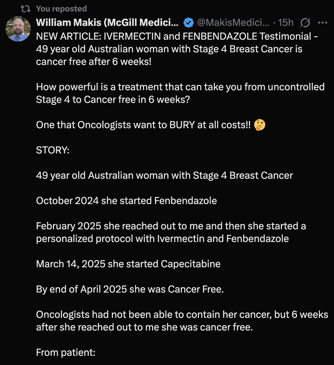cancer healing testimonial
