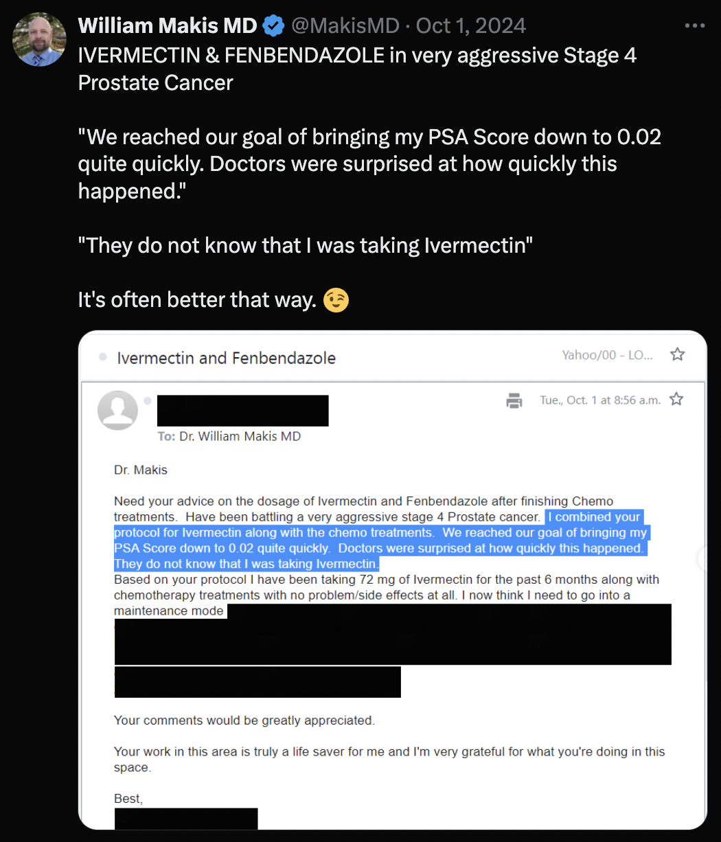 cancer healing testimonial