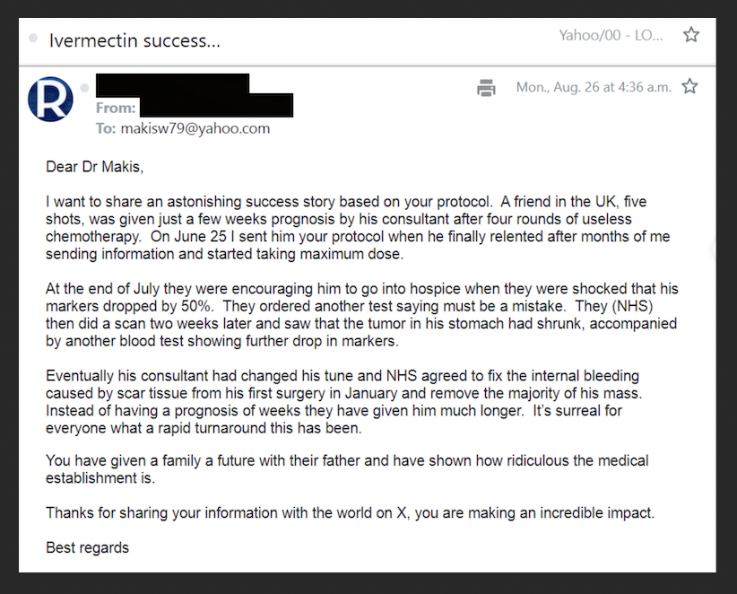 cancer healing testimonial